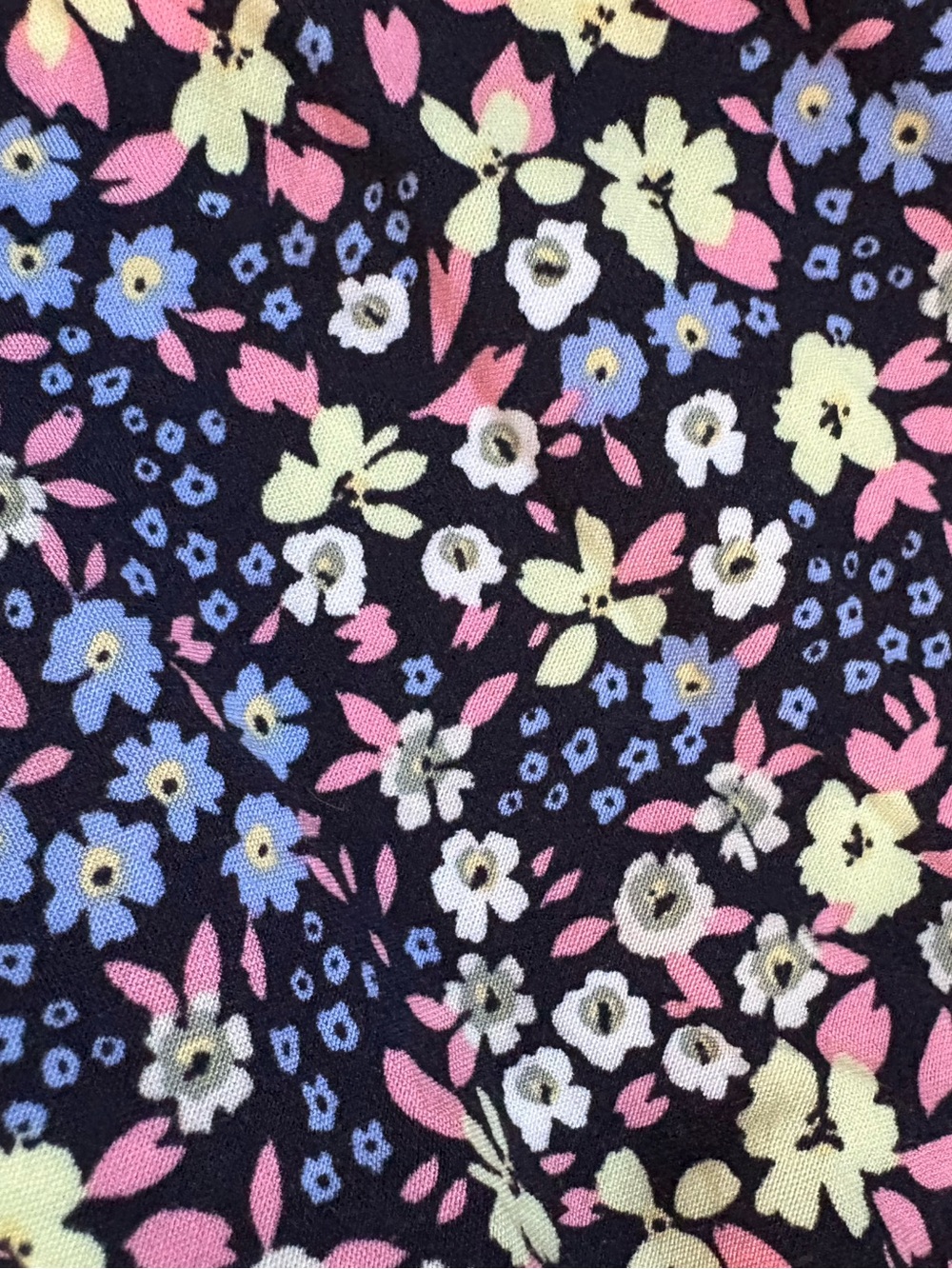 GAP Navy Floral Smocked Midi Dress with Puff Sleeves Cottagecore EUC Size S - Picture 11 of 14